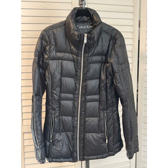 Calvin Klein Black Packable Down Puffer Jacket Size Small - Picture 10 of 12